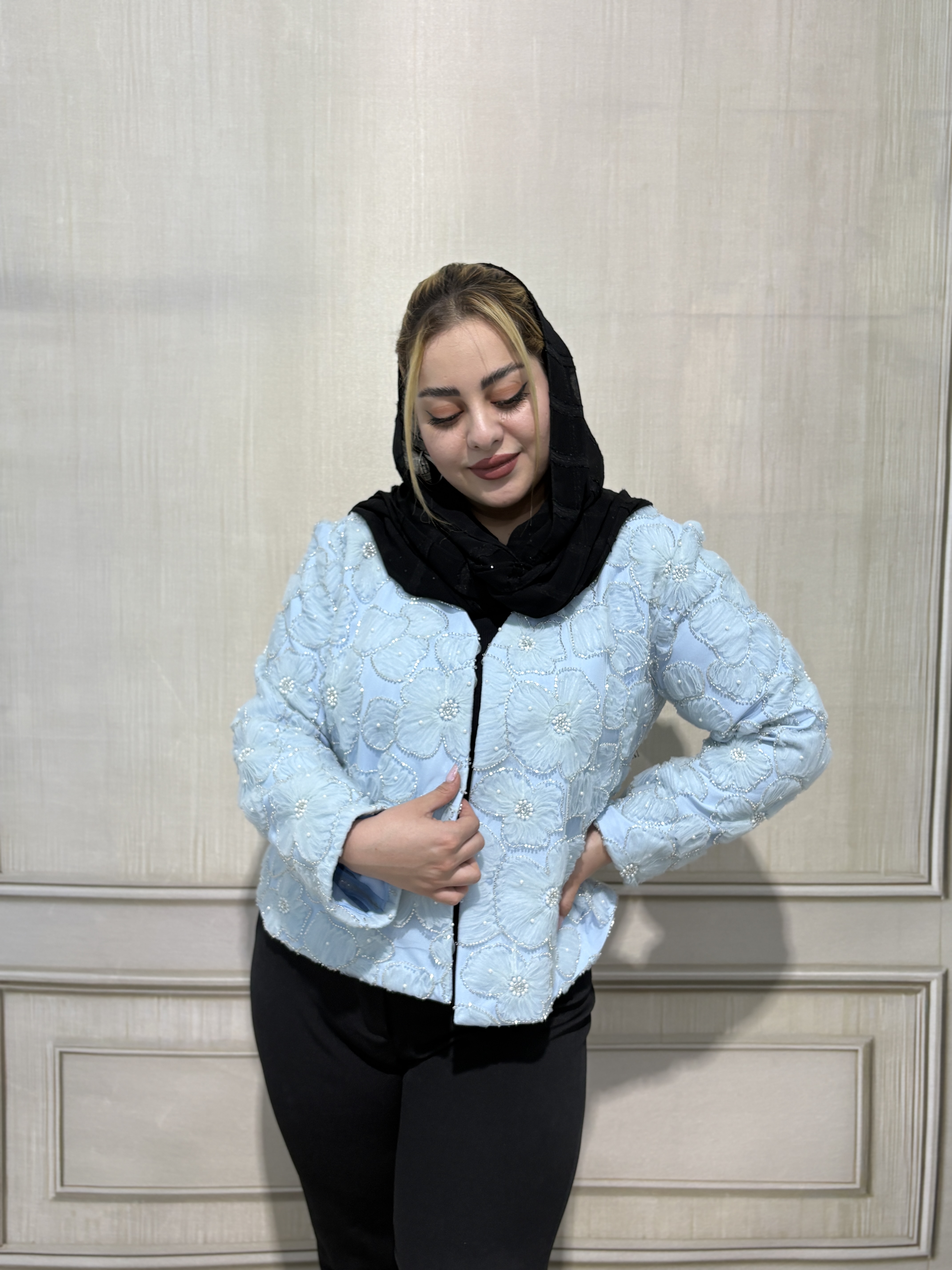 کت کرپ تور مجلسی آبی